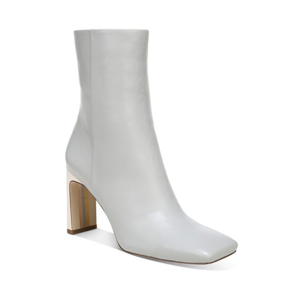 NWT SAM EDELMAN Womens Gray Goring Anika Square Toe Block Heel Booties 7 M